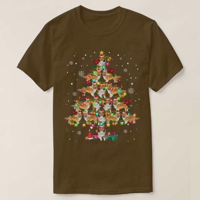 Camiseta Shetland Sheepdog Christmas Tree Funny Sheltie Chr (Diseño del anverso)