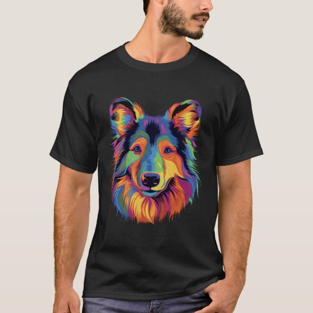 Camiseta Shetland Sheepdog Coloful Mini Colie Sheltie (Anverso)