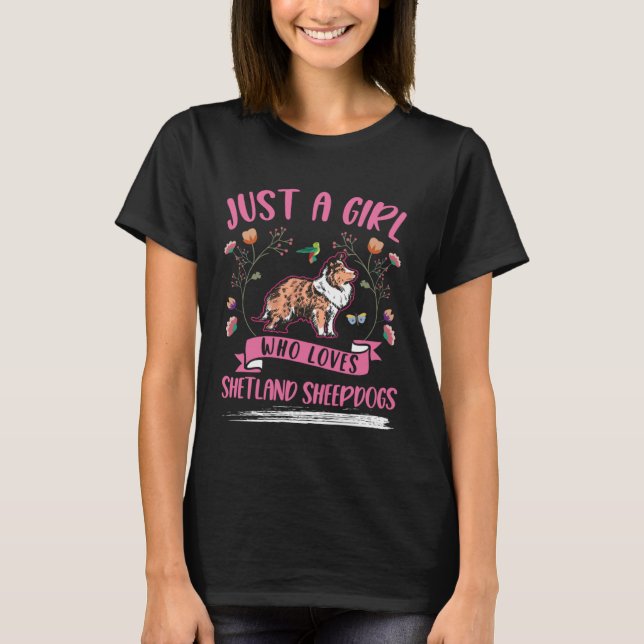 Camiseta Shetland Sheepdog Girl Mini Collie Sheltie (Anverso)