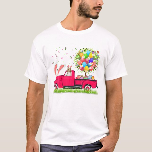 Camiseta Shetland Sheepdog Happy Easter (Anverso)