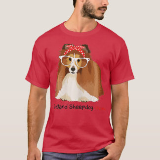 Camiseta Shetland Sheepdog Mom Bandana Womens Sheltie Dog 