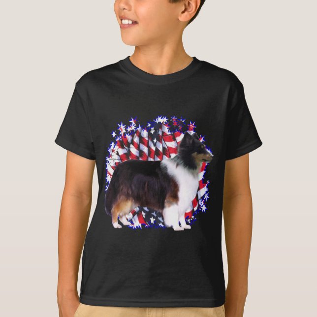 Camiseta Shetland Sheepdog Patriot (Anverso)