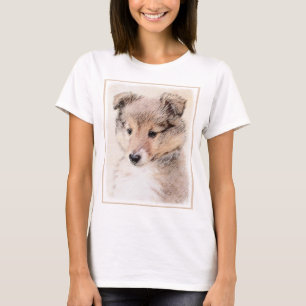Camiseta Shetland Sheepdog Puppy Pintura Original Perro Art