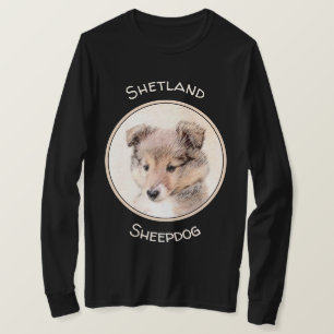 Camiseta Shetland Sheepdog Puppy Pintura Original Perro Art