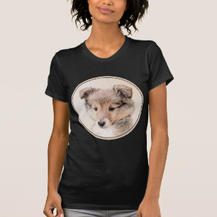 Camiseta Shetland Sheepdog Puppy Pintura Original Perro Art