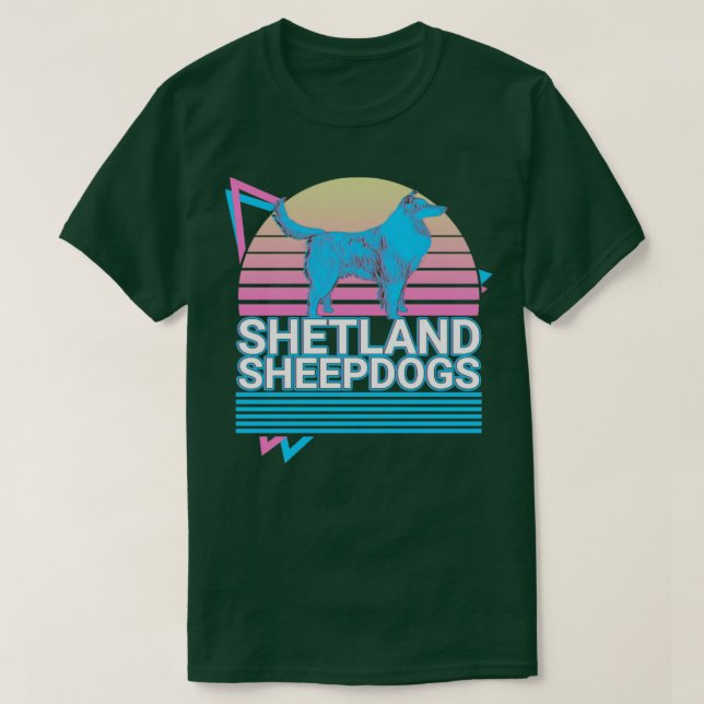 Camiseta Shetland Sheepdogs Retro (Diseño del anverso)