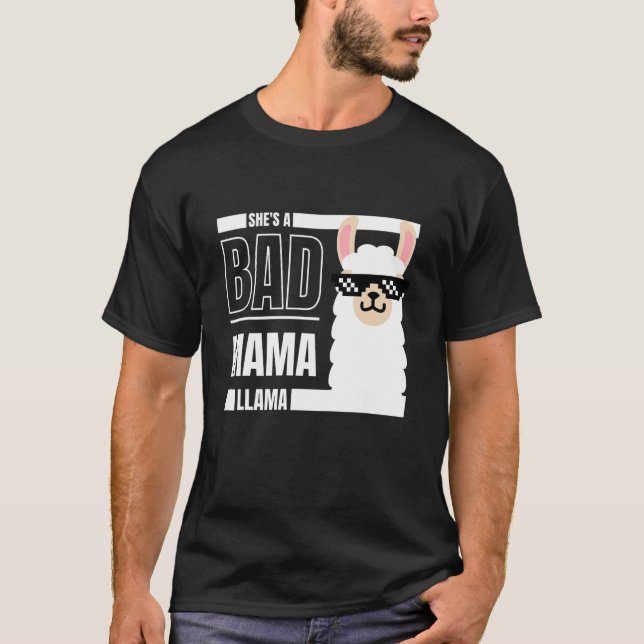 Camiseta Sheu2019s A Bad Mama Llama  Mothers Day For Mom Mo (Anverso)