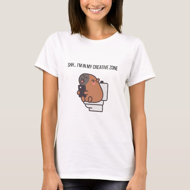 Camiseta Shh… I’m in My Creative Zone | Funny Capybara Grap (Anverso)