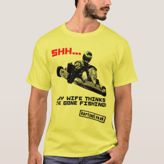 Camiseta Shh… Mi esposa piensa que tengo pesca ida