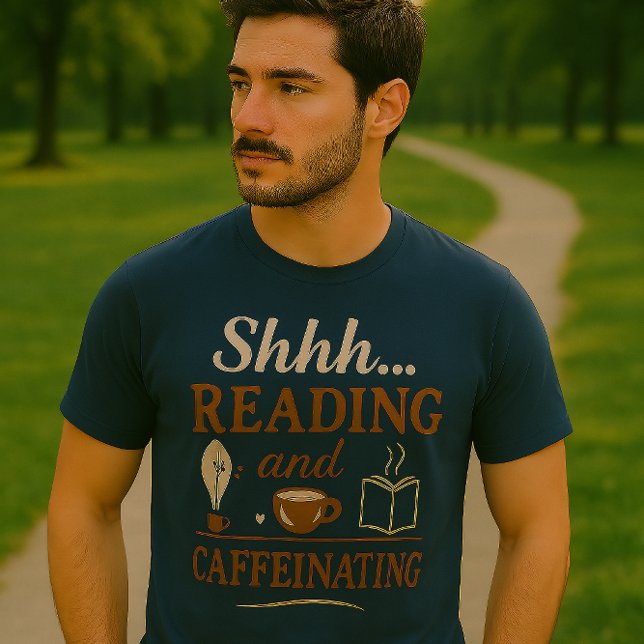 Camiseta Shhh... Leer y cafeinar Tee (Subido por el creador)