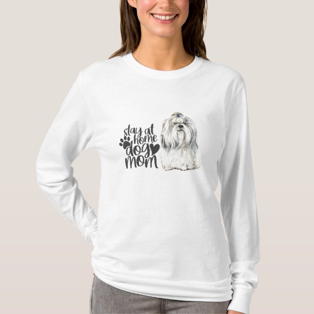 Camiseta Shi-Tzu - Quédate En Casa Perro Mamá (Anverso)