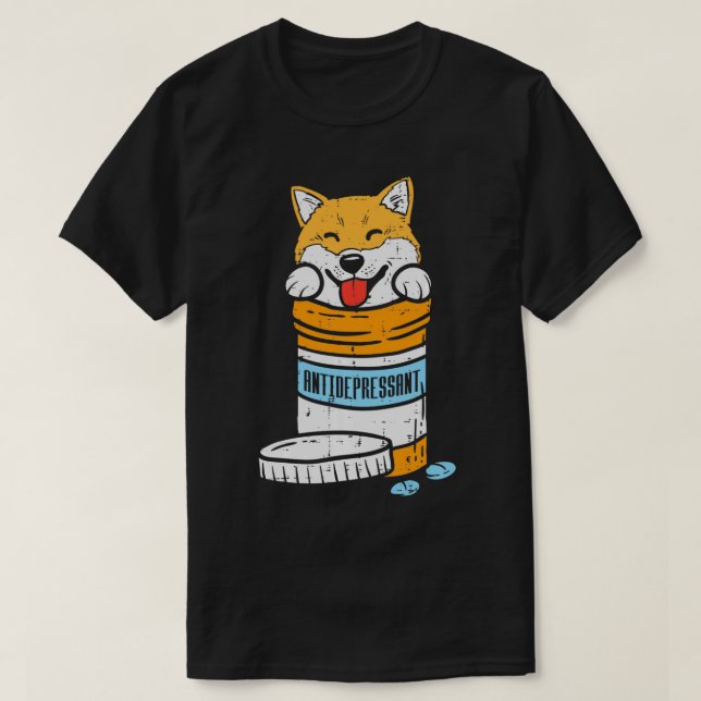 Camiseta Shiba antidepresiva inu Akita Perro de perro japon (Diseño del anverso)
