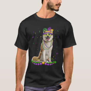 Camiseta Shiba Cuba Inu Con Máscara De Carnaval Mardi Gras