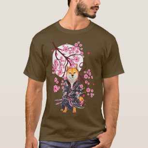Camiseta Shiba Inu Aesética Japonesa Sakura Cherry Bloss