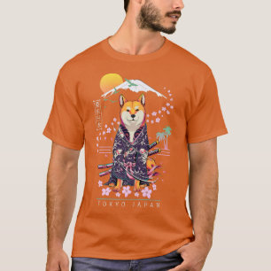 Camiseta Shiba Inu Aesética Japonesa Sakura Cherry Bloss
