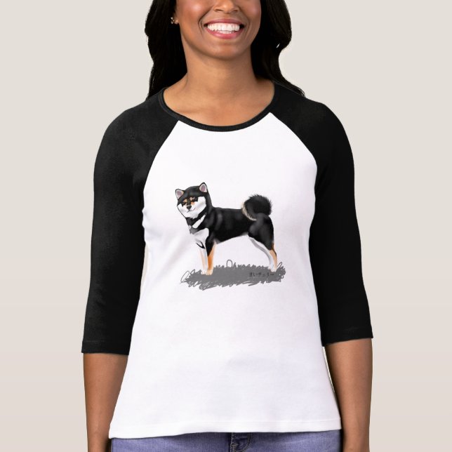 Camiseta shiba inu black&tan (Anverso)