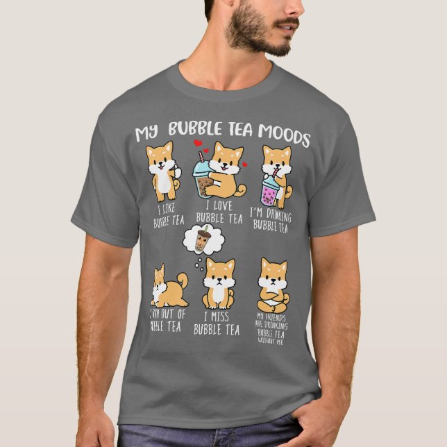 Camiseta Shiba Inu Bubble Tea Shirt Women Boba Tea Dog (Anverso)