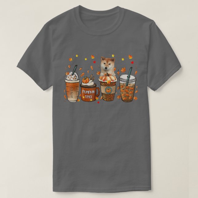 Camiseta Shiba Inu Cae Café Calabaza Spice Latte Iced Aut (Diseño del anverso)