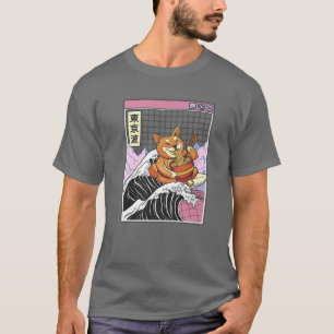 Camiseta Shiba Inu Comiendo Ramen Surfing Kanagawa Wave Jap