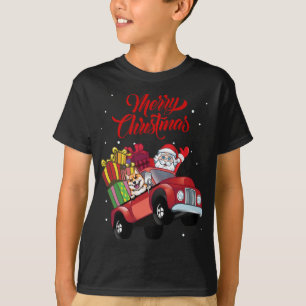 Camiseta Shiba Inu Con Santa Claus En Camión Rojo