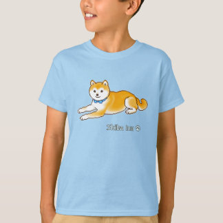 Camiseta Shiba Inu Con Un Arte De Óxel De Collar Azul Claro