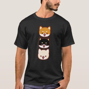 Camiseta Shiba Inu Cute Caras de Perro Japonés