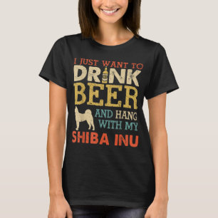 Camiseta Shiba Inu Dad Bebe Beer Hang Con Perro Hombres Gra