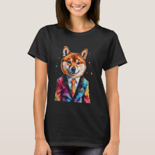Camiseta Shiba Inu Demo Perro colorido divertido arte anima