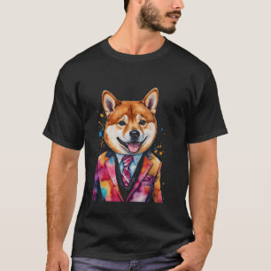 Camiseta Shiba Inu Demo Perro colorido divertido arte anima