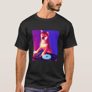 Camiseta Shiba Inu DJ Vaporwave Doge Dog Hombres Mujeres Ni