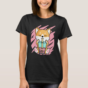Camiseta Shiba Inu Dog Bubble Tea Boba Neko Japón