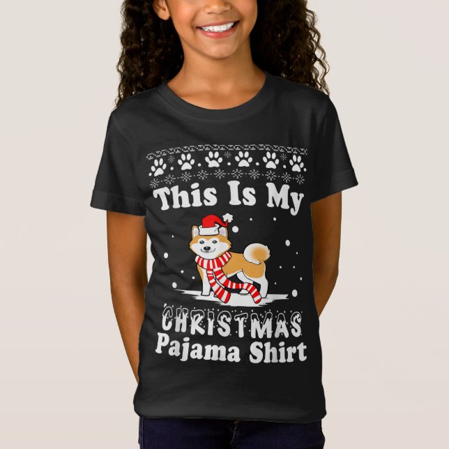 Camiseta Shiba Inu Dog Divertidas Navidades Este Es Mi Navi (Anverso)