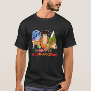 Camiseta Shiba Inu Dog Halloween Feliz Navidad Hall