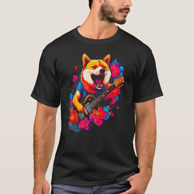 Camiseta Shiba Inu Dog Music 1 (Anverso)