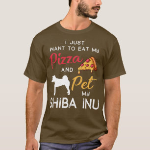 Camiseta Shiba Inu Dog Pizza Lover Dueño de Navidades Cumpl