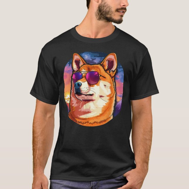 Camiseta Shiba Inu Dog Sunglasses (Anverso)