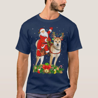 Camiseta Shiba Inu Dog Xmas Divertido Santa Riendo Shiba In
