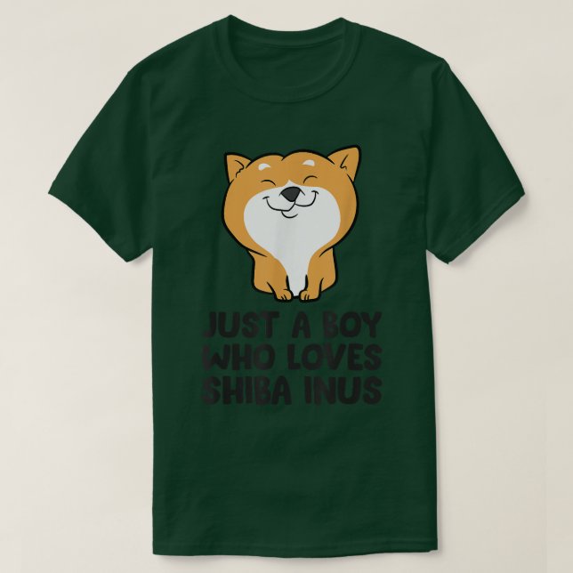Camiseta Shiba Inu Dueño de Perro sólo un niño que ama a Sh (Diseño del anverso)