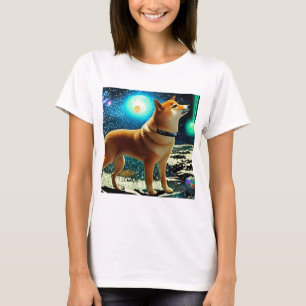 Camiseta Shiba Inu en el espacio