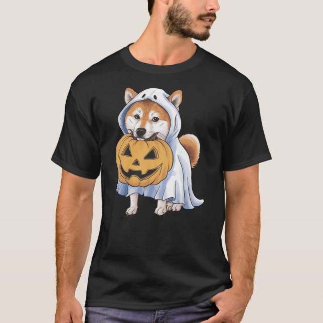 Camiseta Shiba Inu Ghost Dog Halloween (Anverso)