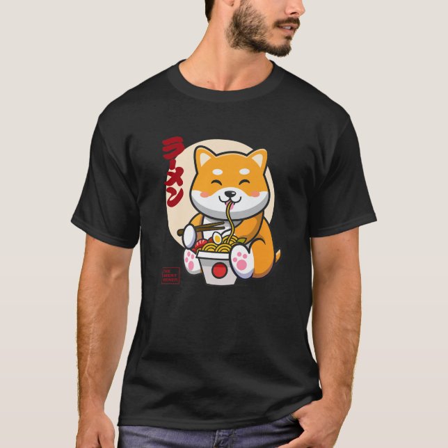 Camiseta Shiba Inu , Kawaii Anime Shiba Inu, Ramen japonés (Anverso)