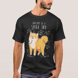 Camiseta Shiba Inu Mascota de anatomía de perro Shibe Rojo 