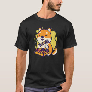 Camiseta Shiba Inu mascota lindo comiendo sushi Premium