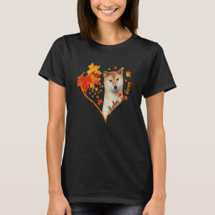 Camiseta Shiba Inu me hace feliz caída de las hojas del cor