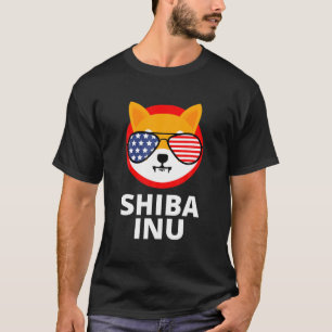 Camiseta Shiba Inu Moneda Norteamérica Bandera Estadouniden