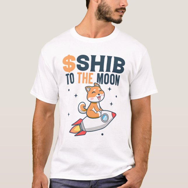 Camiseta Shiba Inu Monta $Shib Al Gracioso Cripto De La Lun (Anverso)