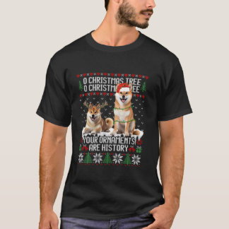 Camiseta Shiba Inu Perro Árbol de Navidad Enciende El Amor