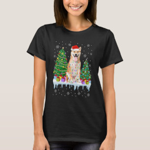 Camiseta Shiba Inu Perro árbol de Navidad Navidad luminoso