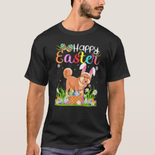 Camiseta Shiba Inu Perro conejo huevo caza Shiba Inu Happy 