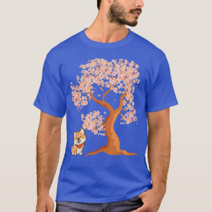 Camiseta Shiba Inu Perro japonés cerezo flor Sakura